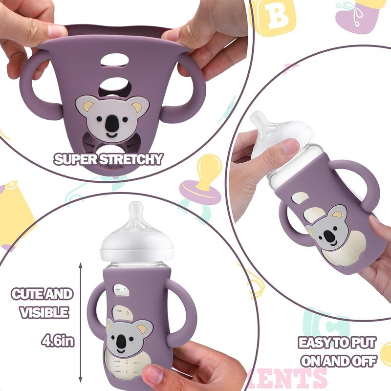 BUSOHA 3 Pack Koala Silicone Sleeves for Avent Baby Bottles - Drop Protection Baby Bottle Sleeves with Handle for Avent Natural Baby Bottles,8 Ounce - Image 3